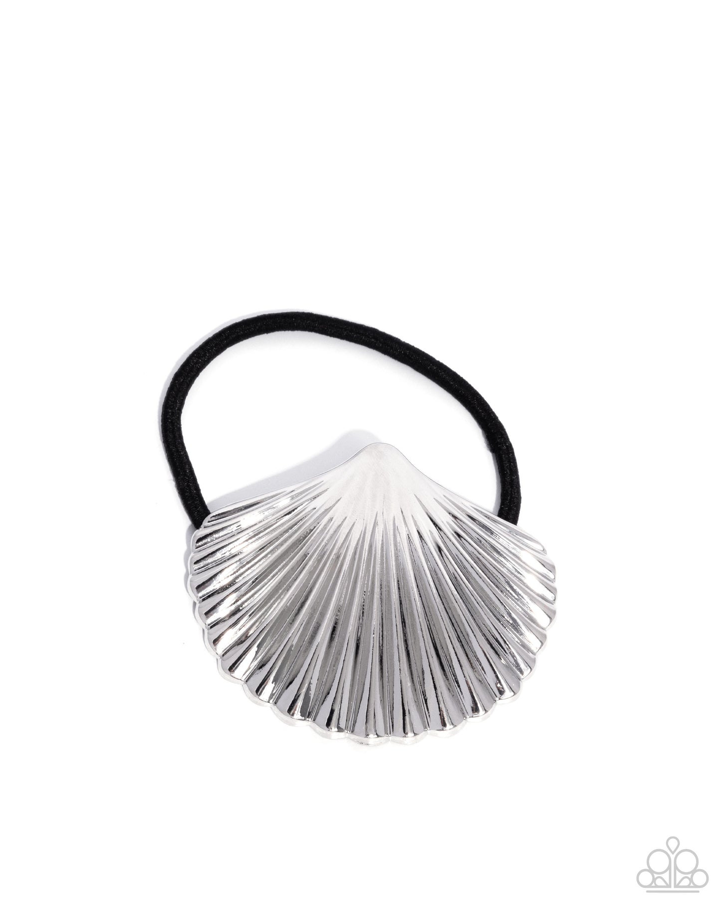 Short Seashell - Silver Hair Tie