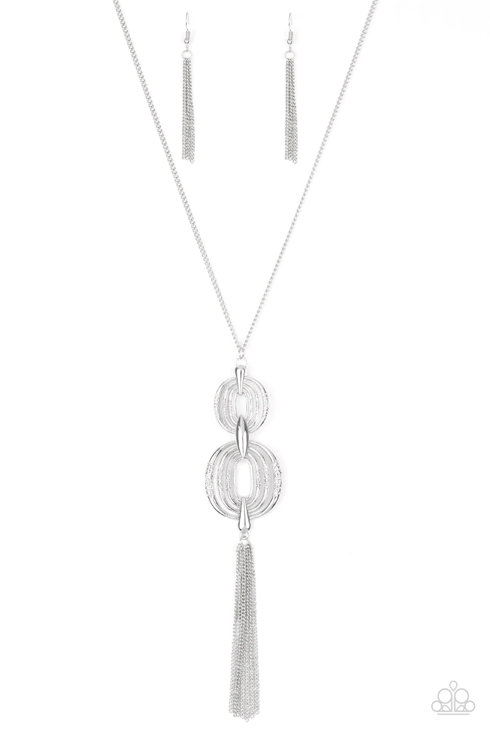Timelessly Tasseled - Silver Necklace