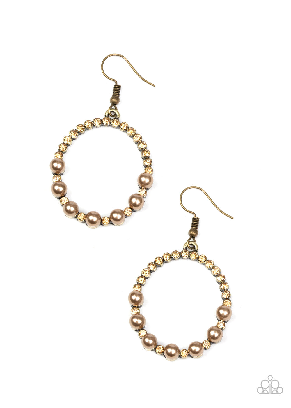 Glowing Grandeur - Brass Earrings