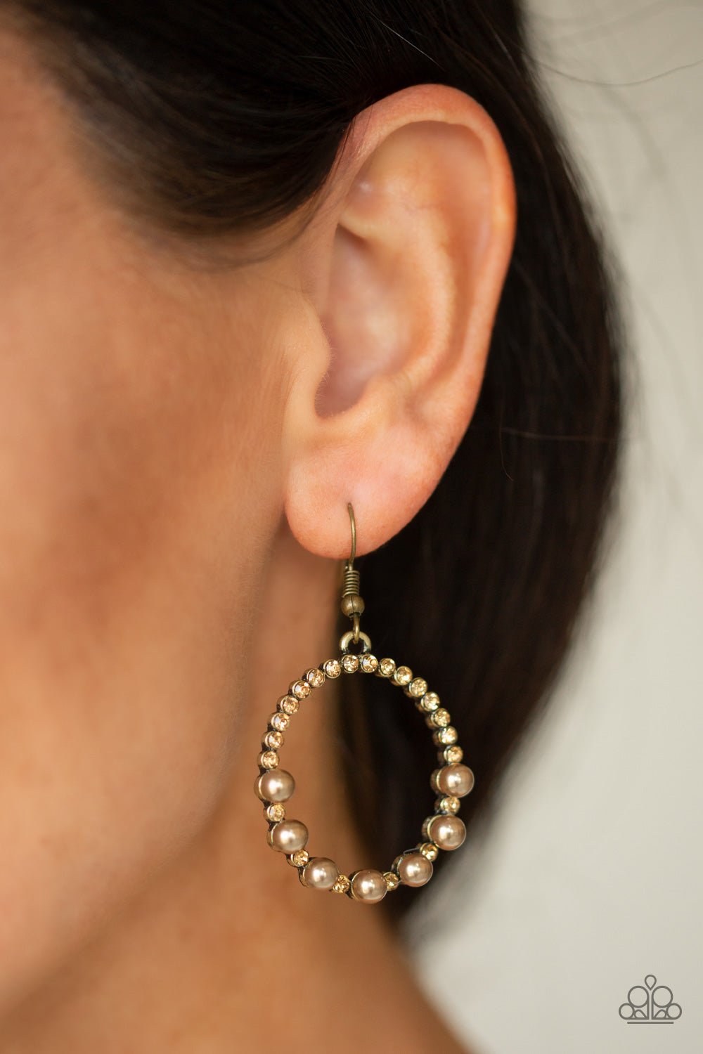 Glowing Grandeur - Brass Earrings