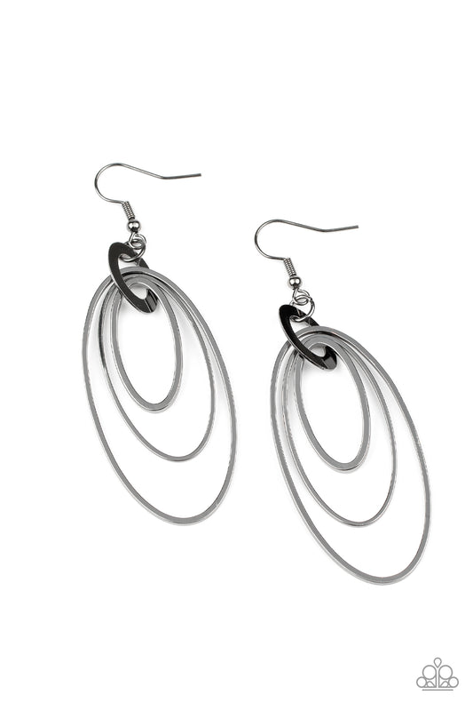 Shimmer Surge - Black Earrings