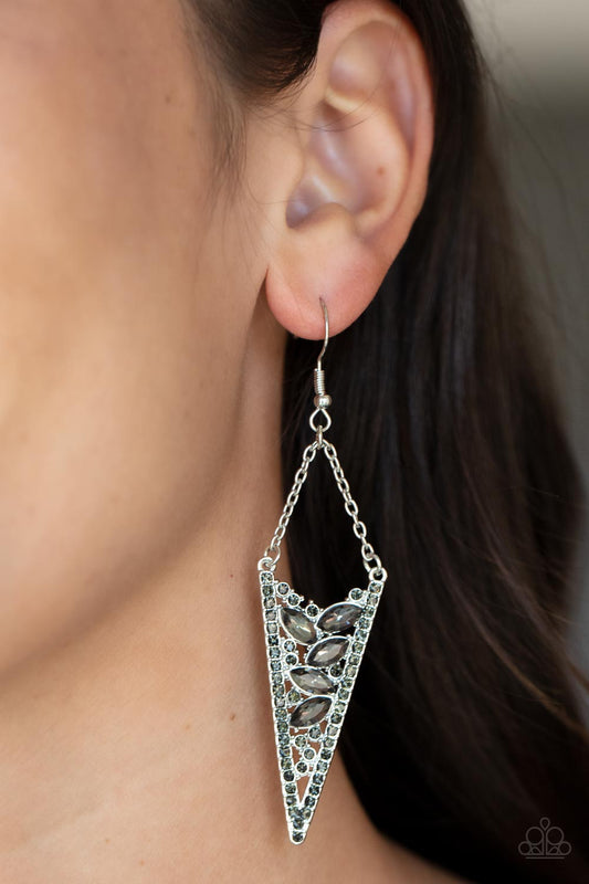 Sharp-Dressed Drama - Silver Earrings