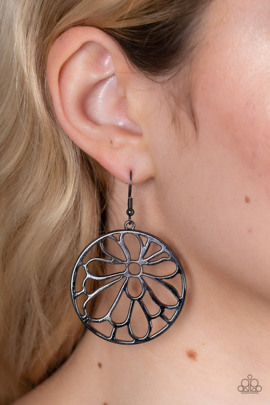 Glowing Glades - Black Earrings