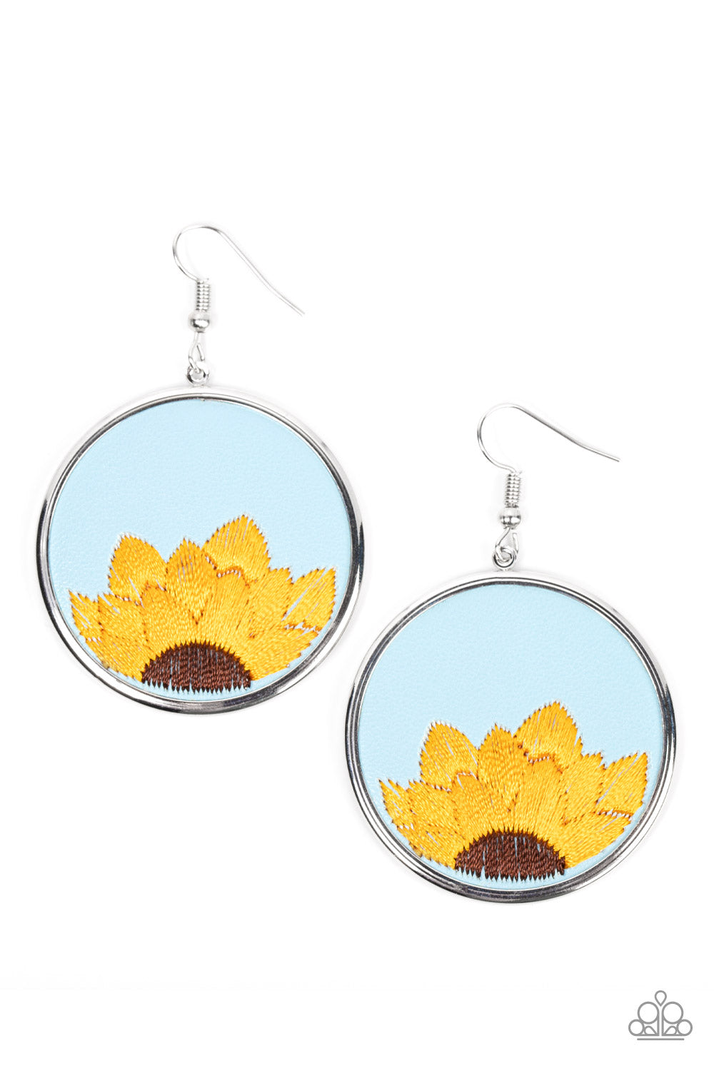 Sun-Kissed Sunflowers - Blue Earrings