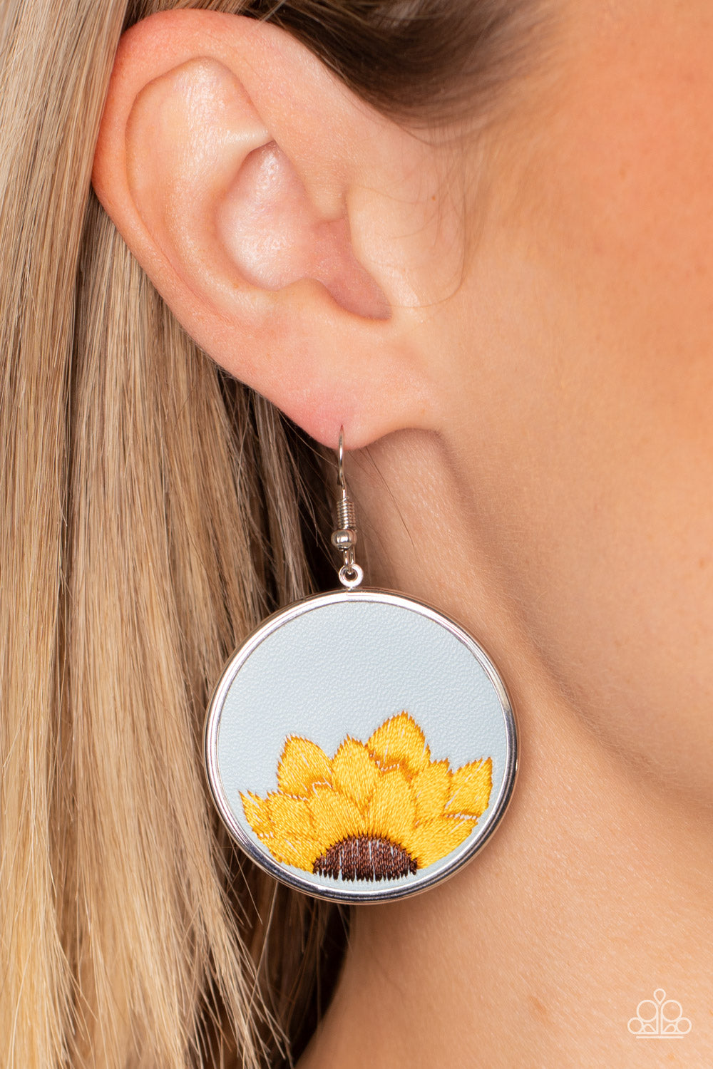 Sun-Kissed Sunflowers - Blue Earrings