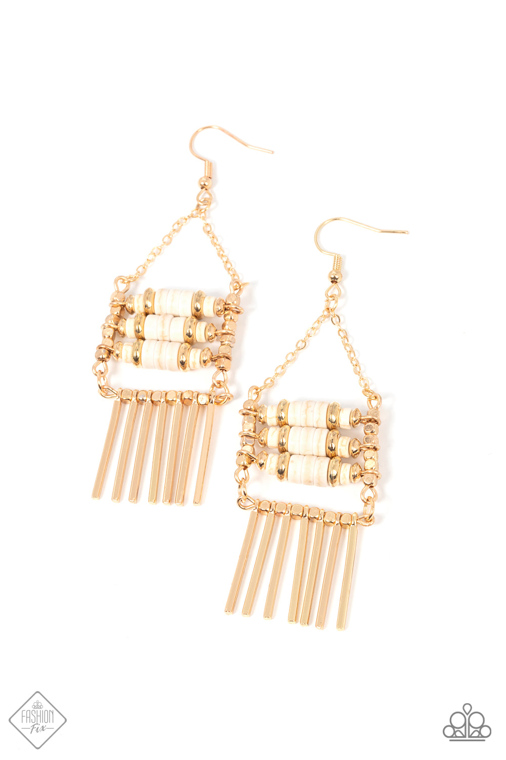 Tribal Tapestry - Gold Earrings Earrings