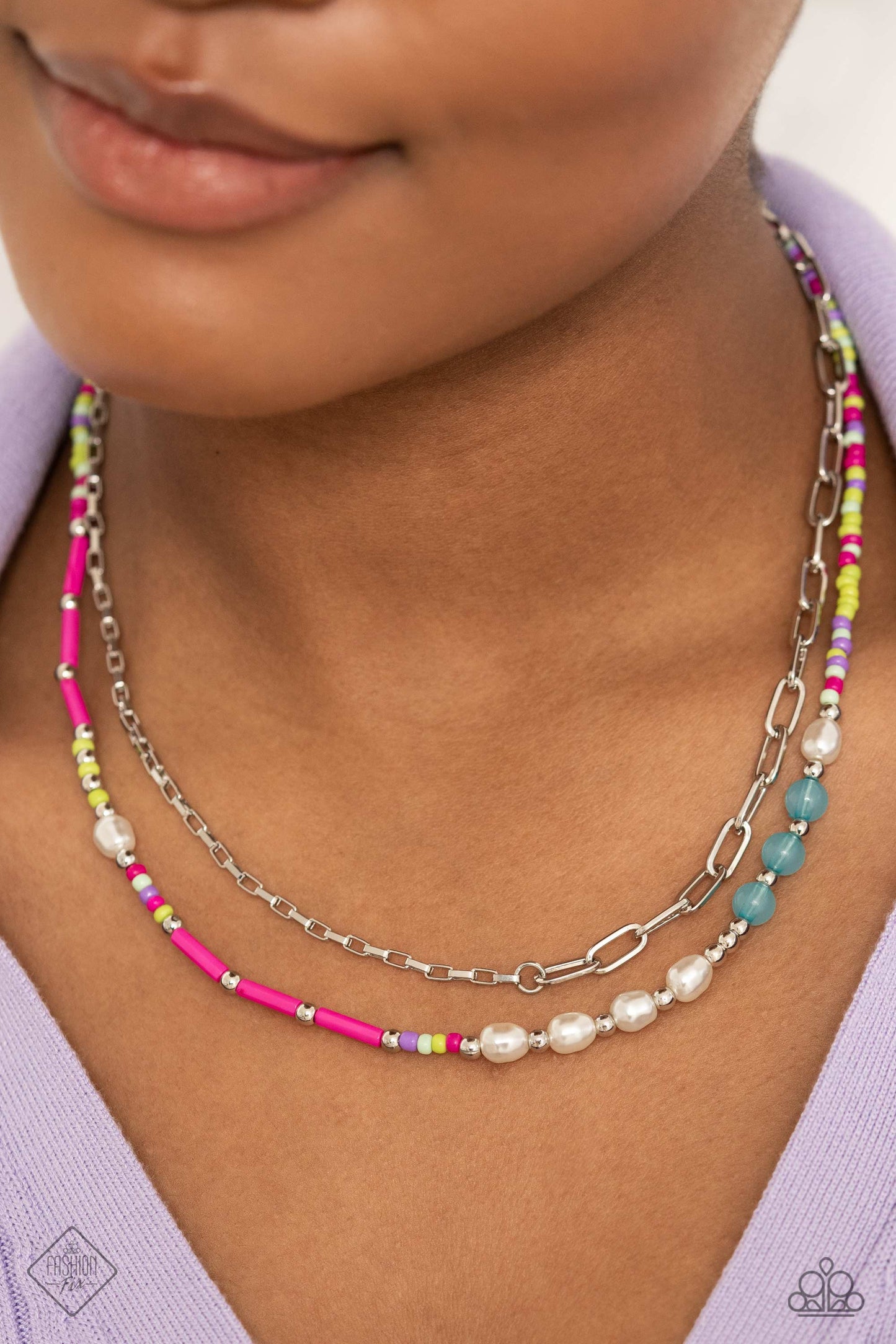 Coastal Composition - Pink Necklace