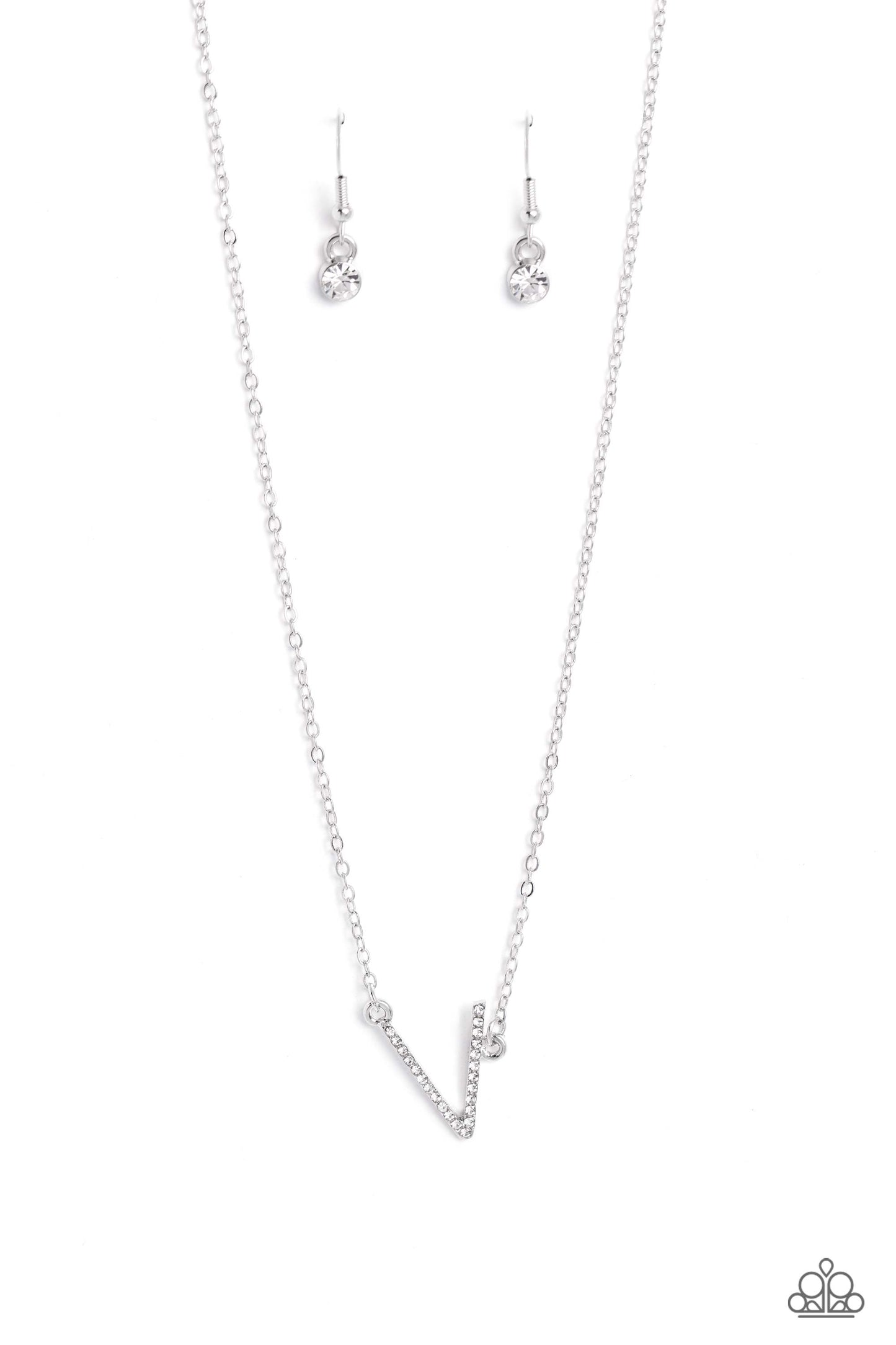 INITIALLY Yours - V - White Necklace