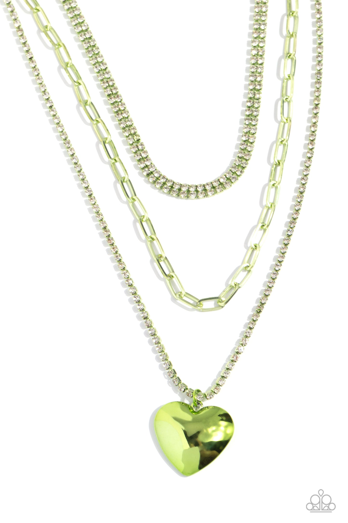 Caring Cascade - Green Necklace