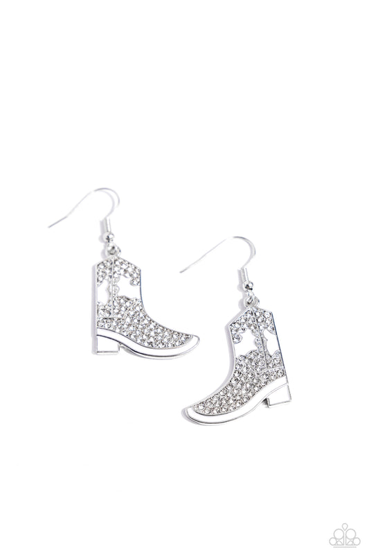 Boot Scootin Bling - White Earrings