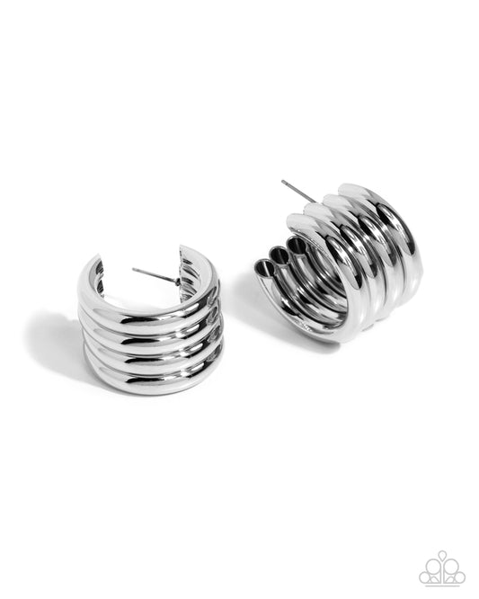 Continuous Construction - Silver Earrings