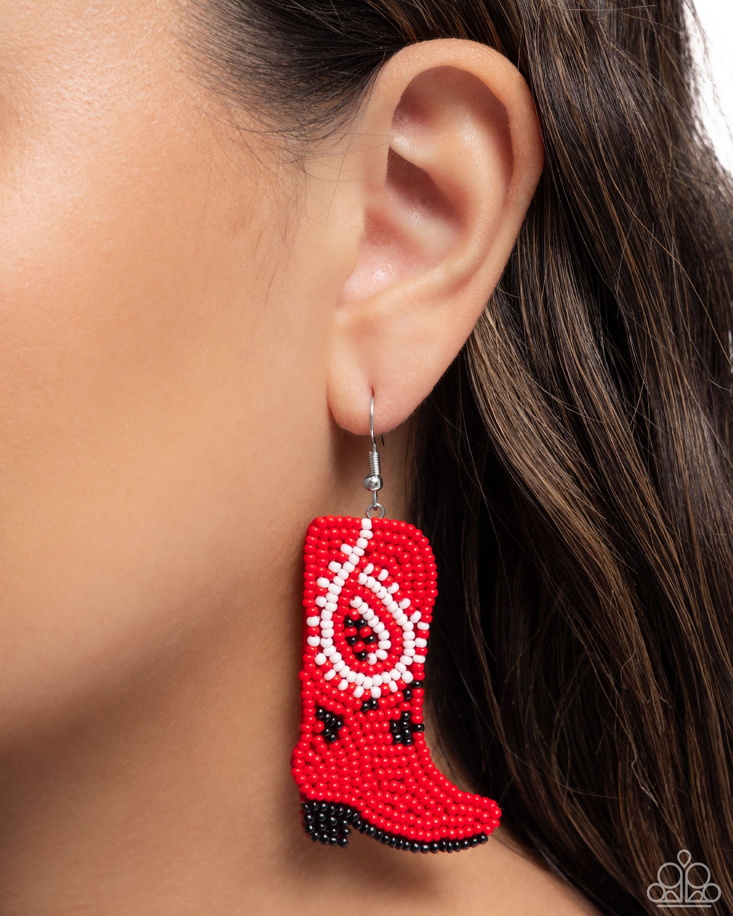 Western Webbing - Red Earrings