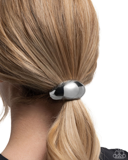 Striking Selfie - Silver Hair Tie
