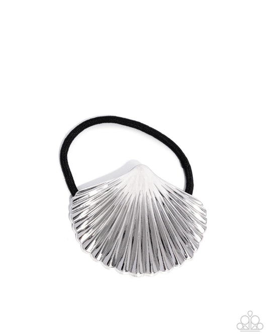 Short Seashell - Silver Hair Tie