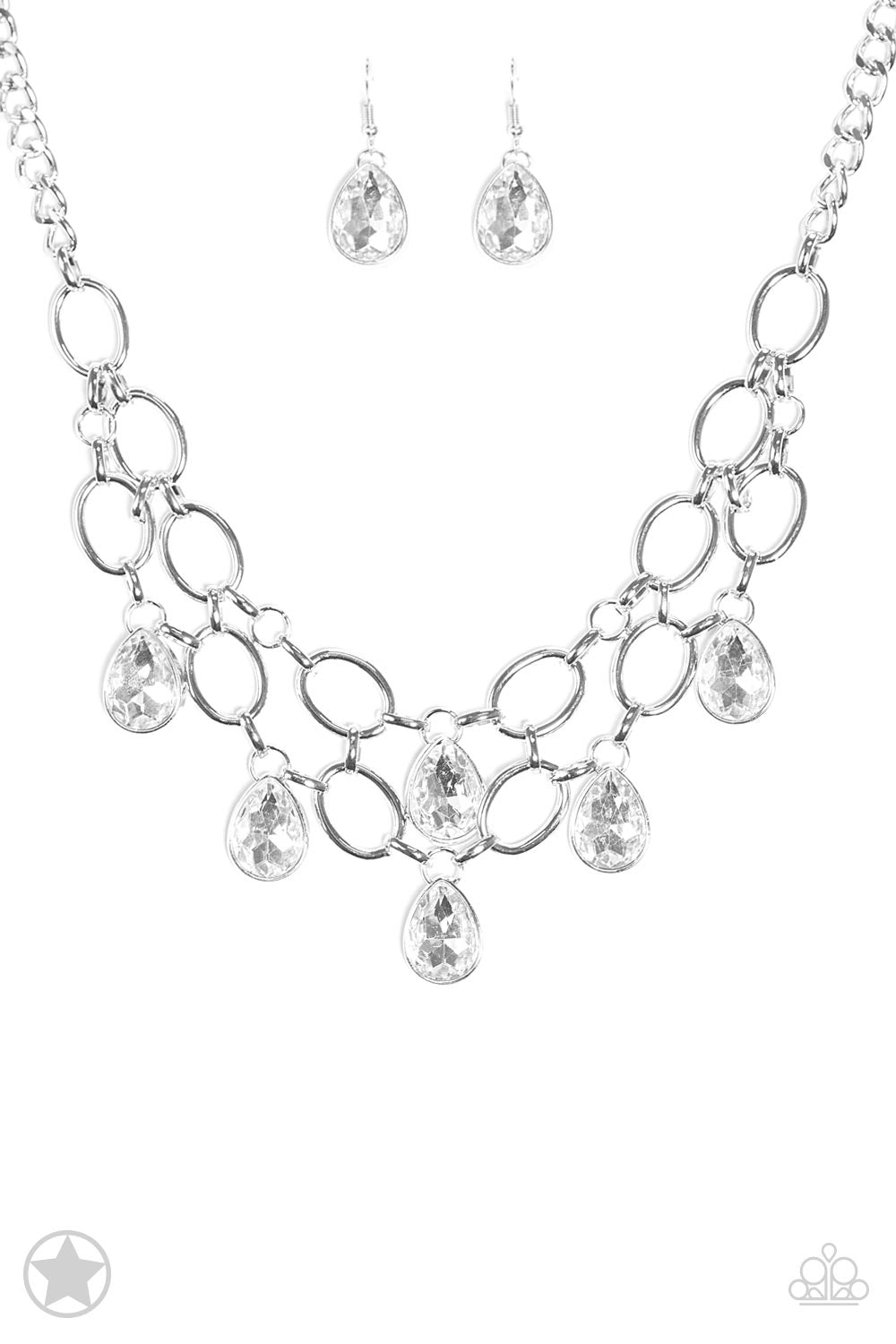 Show-Stopping Shimmer - White Necklace