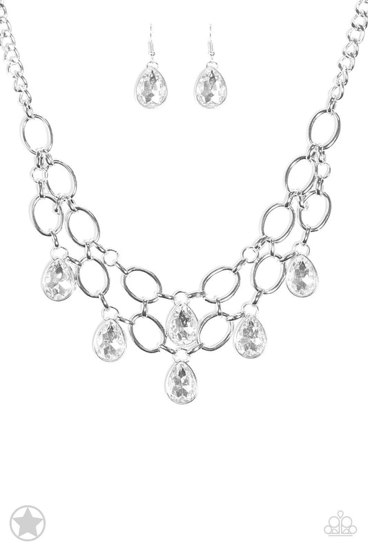 Show-Stopping Shimmer - White Necklace
