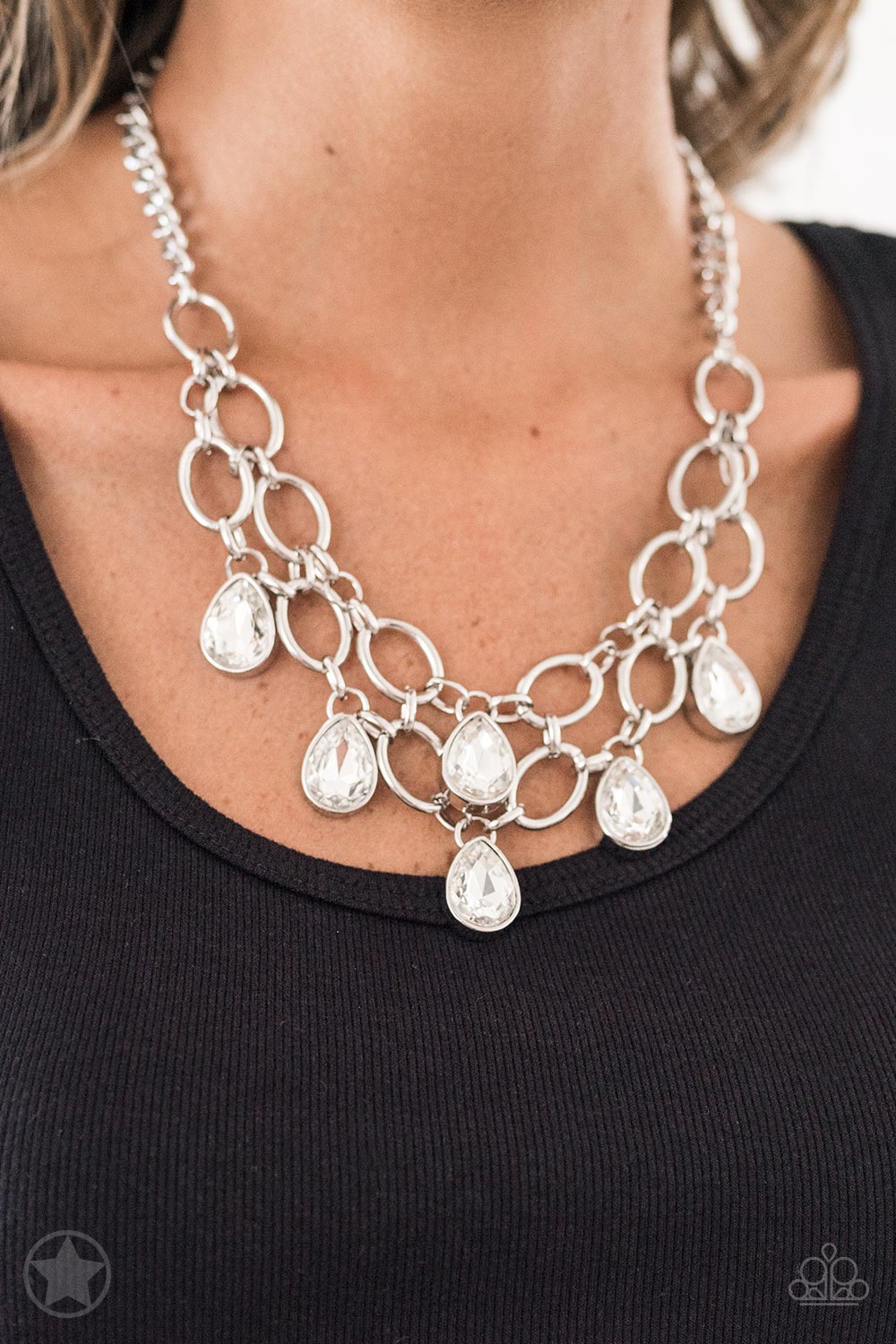 Show-Stopping Shimmer - White Necklace
