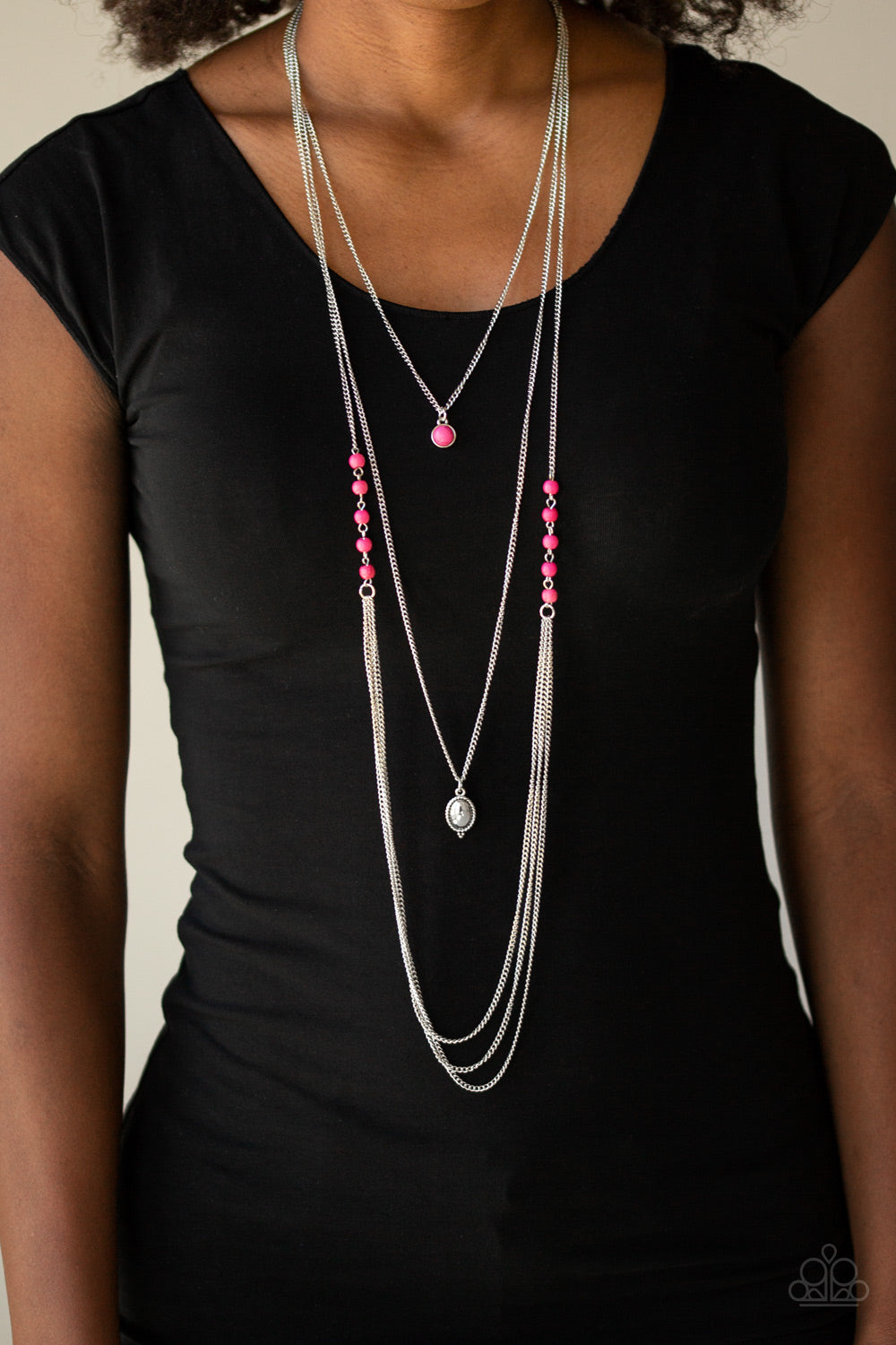 The Pony Express - Pink Necklace