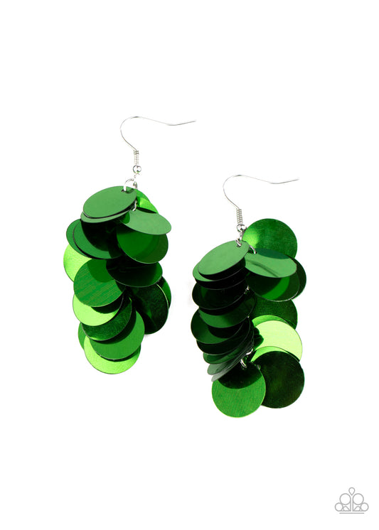 Now You SEQUIN It - Green Earrings