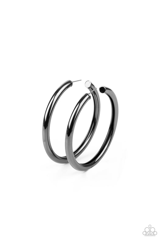Curve Ball - Black Earrings