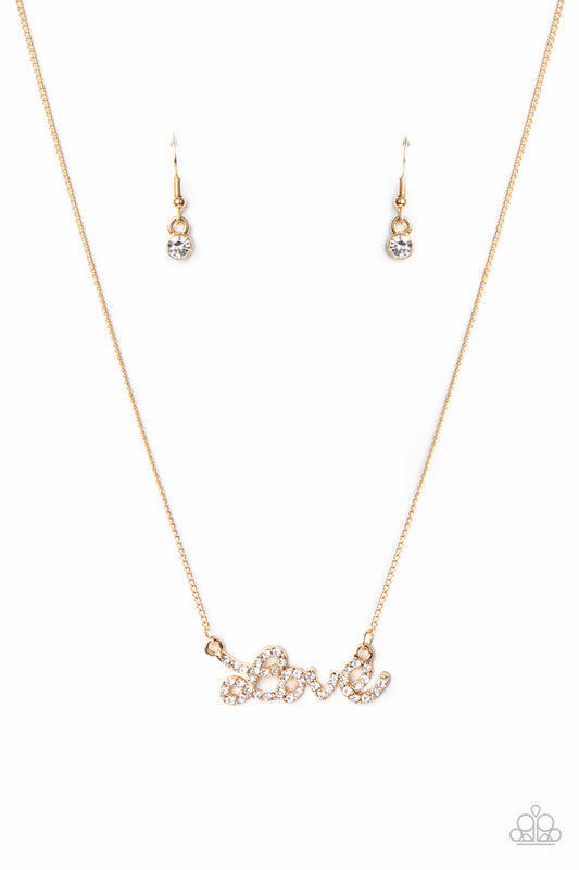 Head Over Heels In Love - Gold Necklace