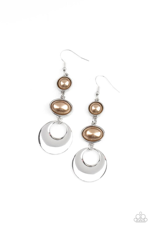 Bubbling To The Surface - Brown Earrings