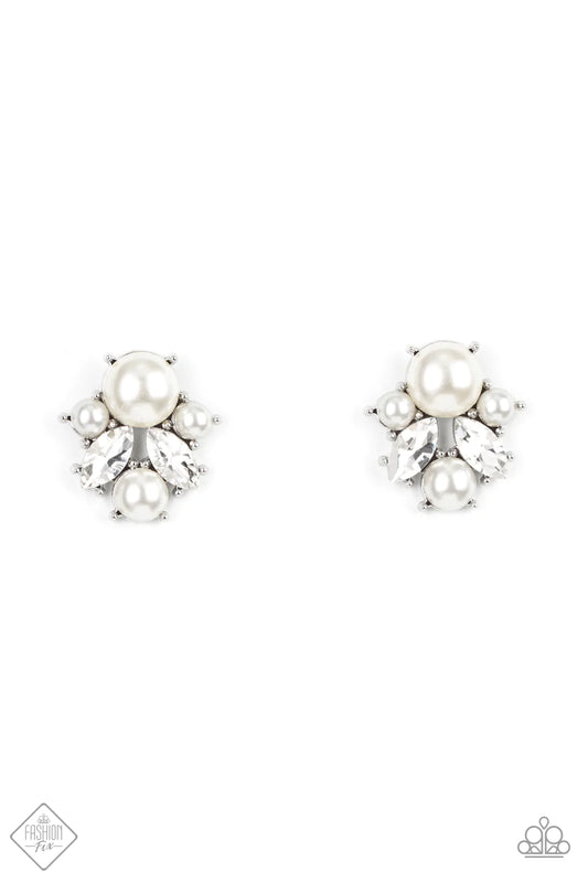 Royal Reverie - White Post Earrings
