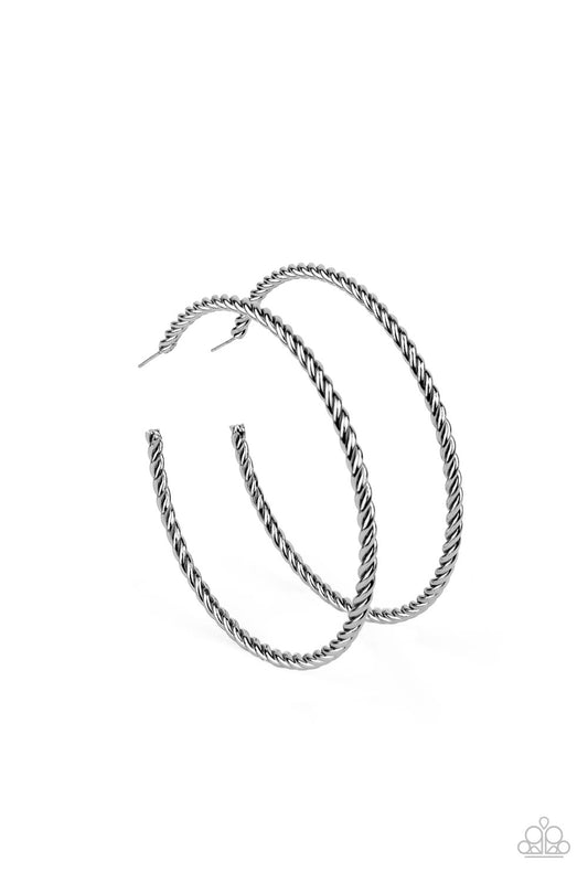 Resist The Twist - Black Earrings