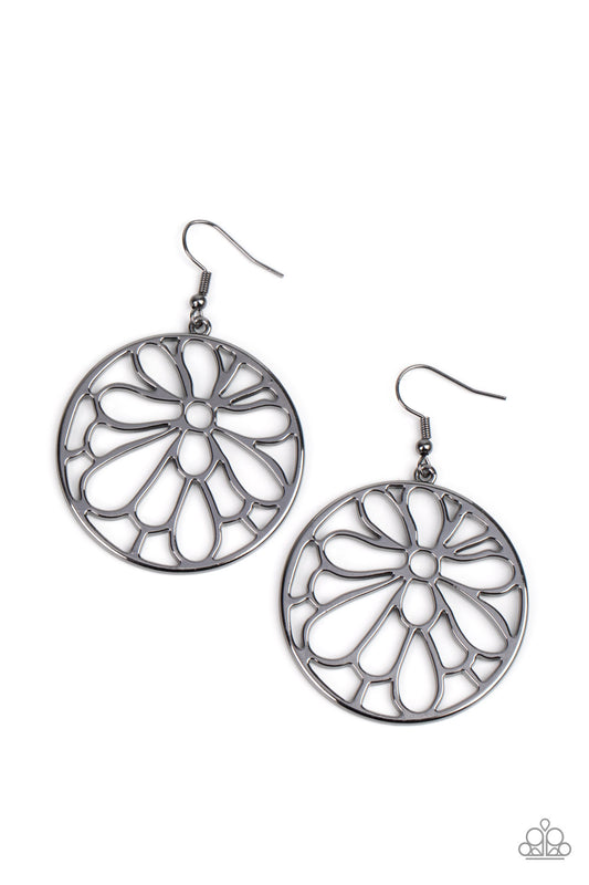 Glowing Glades - Black Earrings