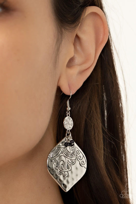 Tropical Terrace - Black Earrings