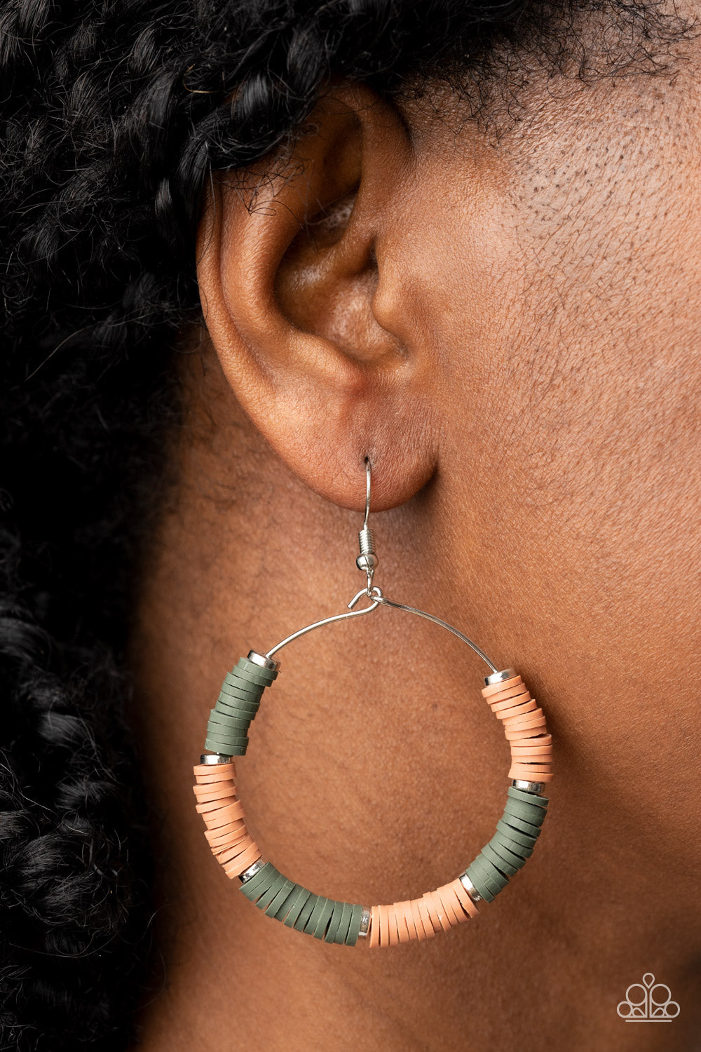 Skillfully Stacked - Green Earrings