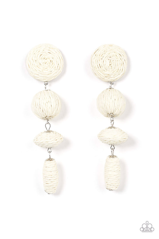 Twine Tango - White Earrings