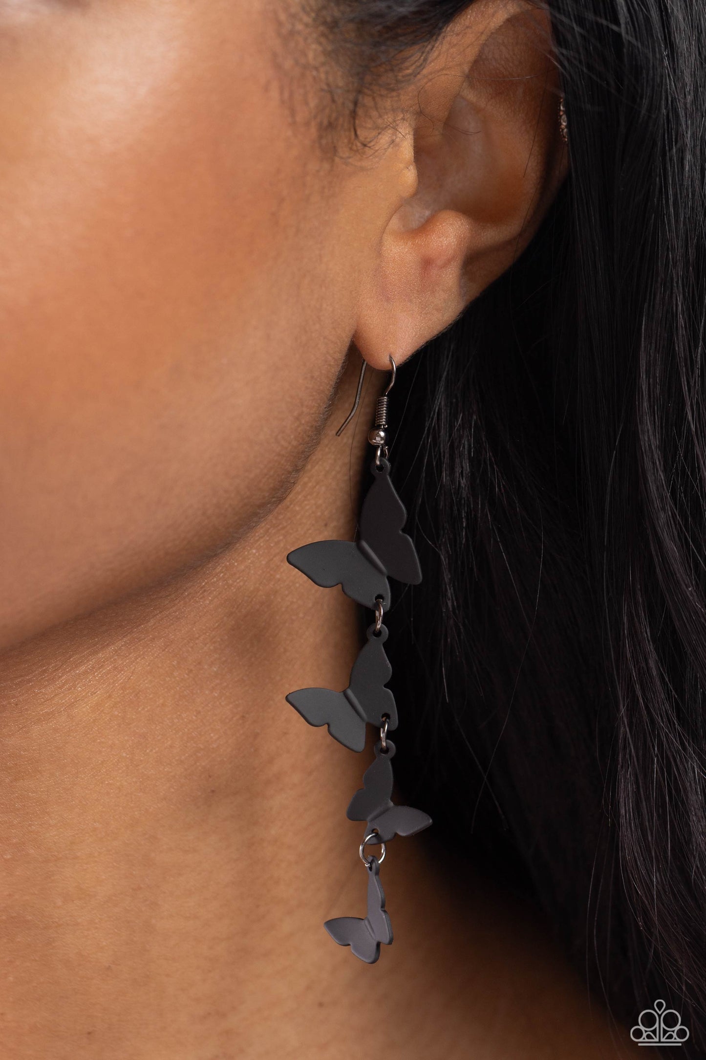 Haphazard Headliner - Black Earrings