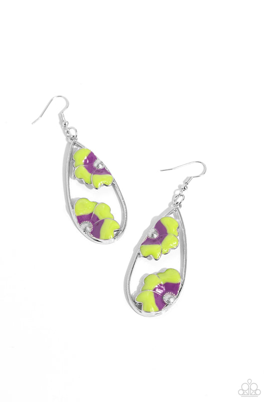 Airily Abloom - Green Earrings